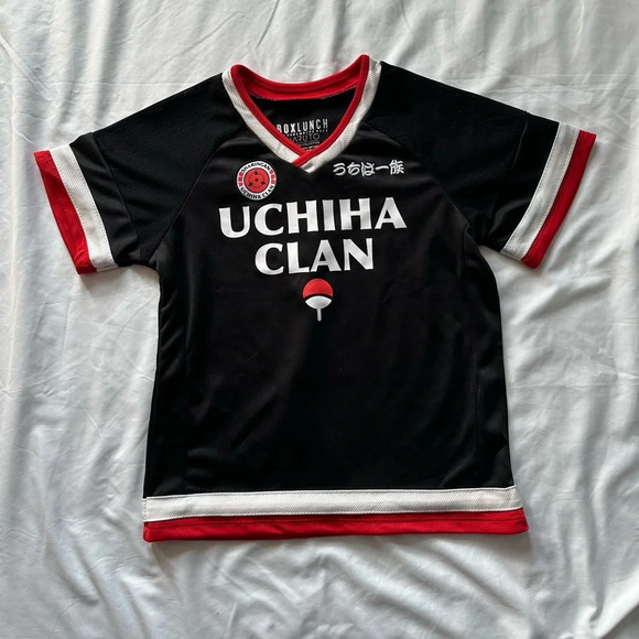 Box Lunch Naruto Shippuden Uchina Clan Black/Red/White Short Sleeve Size 5T - Picture 1 of 3